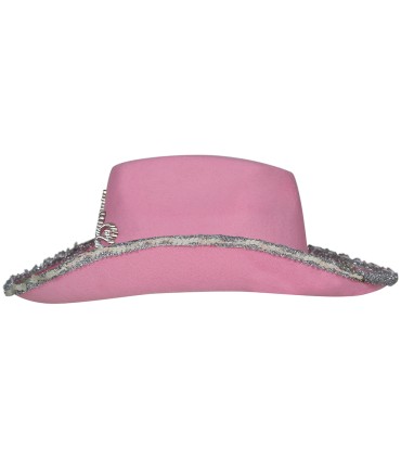 SOMBRERO COWBOY FIELTRO ROSA