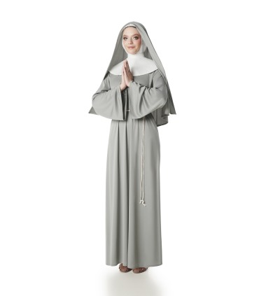 Disfraz de Monja Gris Mujer