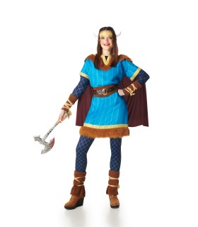 Disfraz de Vikinga Azul Mujer