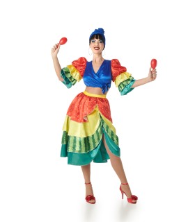 Disfraz de Rumbera Multicolor Mujer