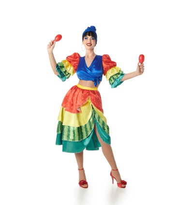 Disfraz de Rumbera Multicolor Mujer