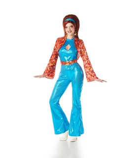 Disfraz de Disco Azul Mujer