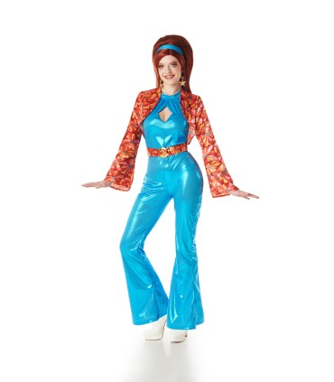 Disfraz de Disco Azul Mujer