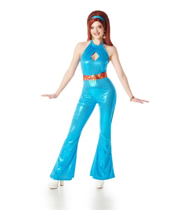 Disfraz de Disco Azul Mujer