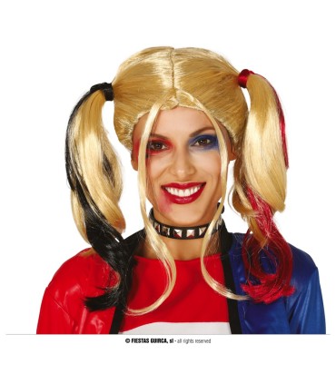 PELUCA RUBIA CON COLETAS EN CAJA