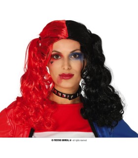 PELUCA COLETAS  ROJA Y NEGRA EN CAJA