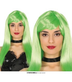 PELUCA MELENA VERDE NEON