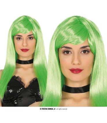 PELUCA MELENA VERDE NEON