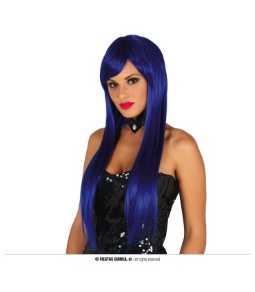 PELUCA MELENA LISA AZUL MARINO HQ EN CAJA
