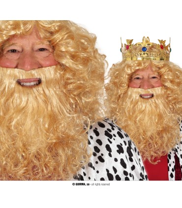 PELUCA Y BARBA REY RUBIO(ENVASE CAJA)