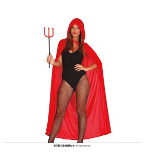 CAPA ROJA CON CAPUCHA TERCIOPELO 130 CMS.