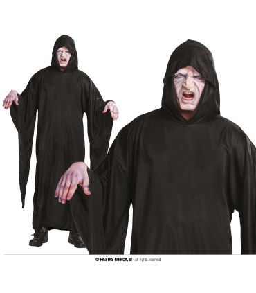 TUNICA NEGRA MUERTE CON CAPUCHA