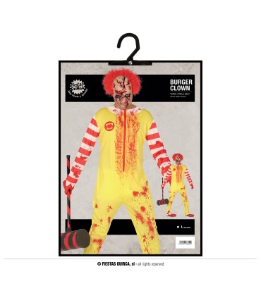 DISFRAZ DE BURGER CLOWN ZOMBIE ADULTO