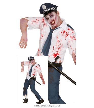 DISFRAZ DE ZOMBIE COP ADULTO