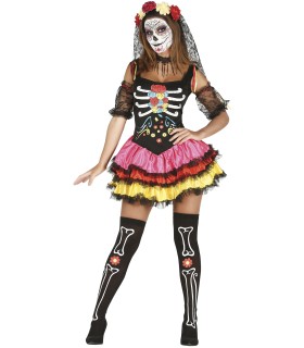 DISFRAZ DE COLOR CATRINA ADULTA