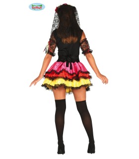 DISFRAZ DE COLOR CATRINA ADULTA