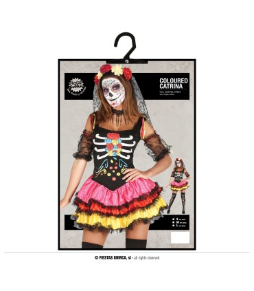 DISFRAZ DE COLOR CATRINA ADULTA