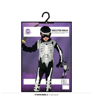 DISFRAZ DE NINJA ESQUELETO INFANTIL