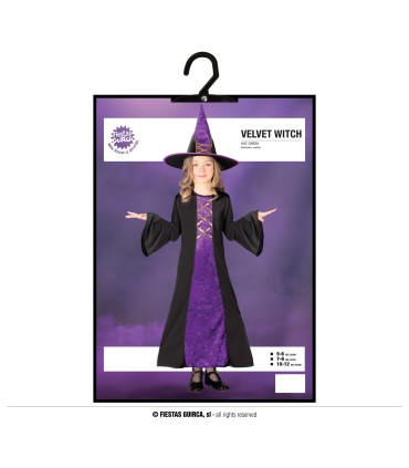 DISFRAZ DE BRUJA INFANTIL LILA/NEGRA