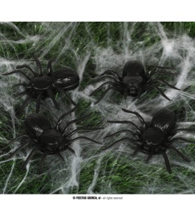 4 ARAÑAS 10 CMS. PLASTICO