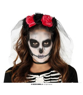 DIADEMA FLORES CON VELO