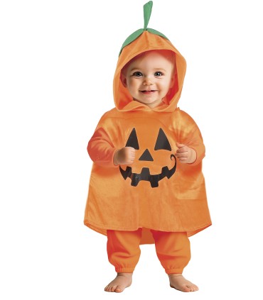 DISFRAZ DE CALABAZA PONCHO BEBE