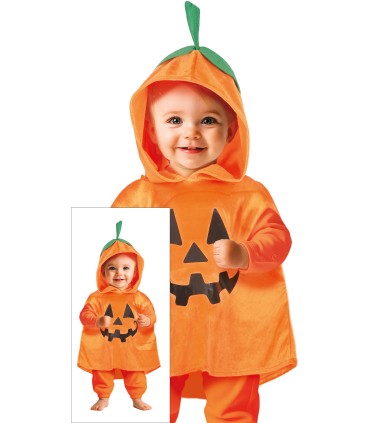 DISFRAZ DE CALABAZA PONCHO BEBE