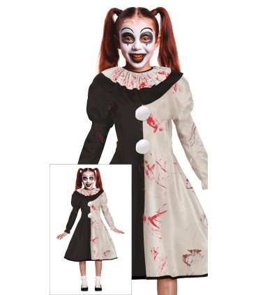 DISFRAZ DE PAYASA TERRORIFICA NIÑA