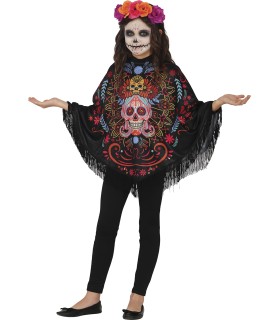 PONCHO DIA DE LOS MUERTOS INFANTIL