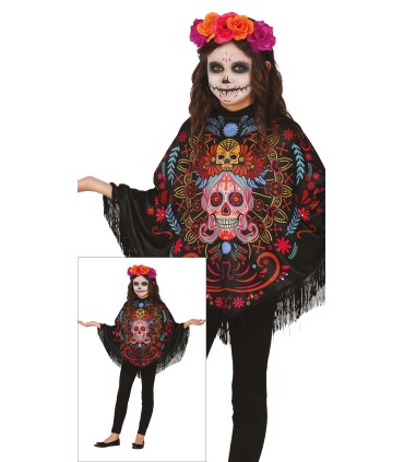 PONCHO DIA DE LOS MUERTOS INFANTIL
