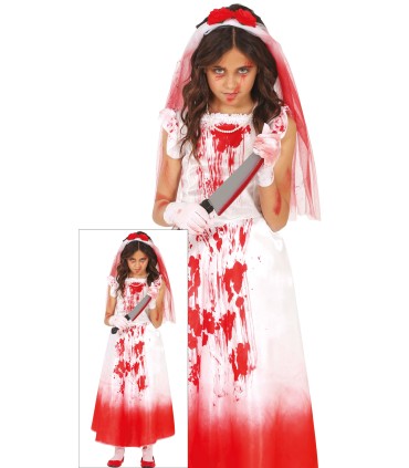 DISFRAZ DE NOVIA SANGRIENTA INFANTIL