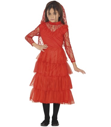 Disfraz de Novia Rojo Infantil | Megafiesta