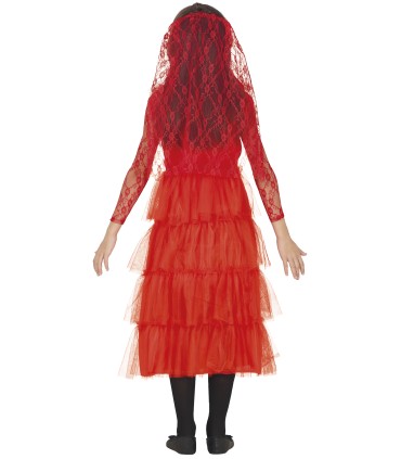 Disfraz de Novia Rojo Infantil | Megafiesta