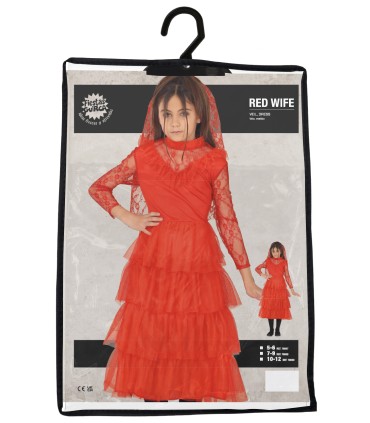 Disfraz de Novia Rojo Infantil | Megafiesta