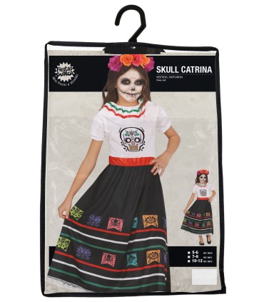 DISFRAZ DE CATRINA CALAVERA INFANTIL