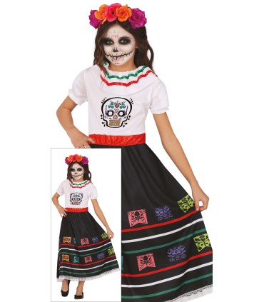 DISFRAZ DE CATRINA CALAVERA INFANTIL
