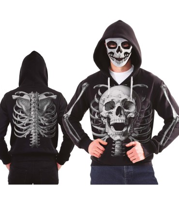 SUDADERA ESQUELETO CON MASCARA TALLA L