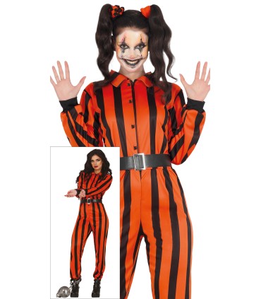 DISFRAZ DE HARLEYQUIN PRISIONERA ADULTA