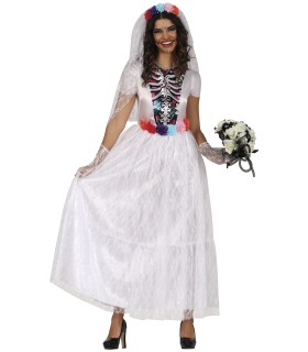 DISFRAZ DE CATRINA NOVIA ADULTA