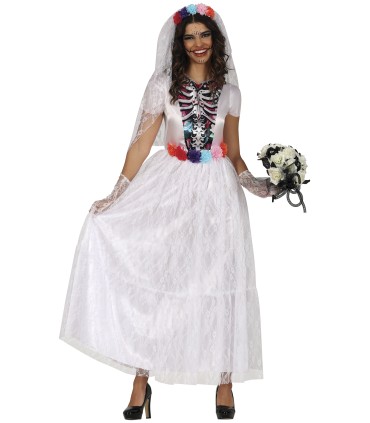 DISFRAZ DE CATRINA NOVIA ADULTA
