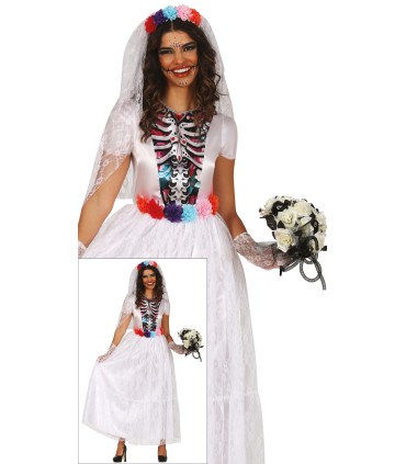 DISFRAZ DE CATRINA NOVIA ADULTA