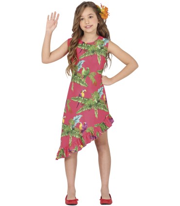 DISFRAZ ROSA TROPICAL NIÑA