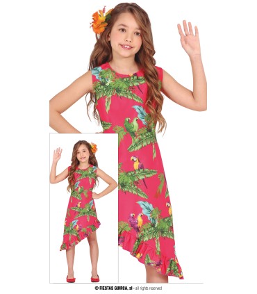DISFRAZ ROSA TROPICAL NIÑA