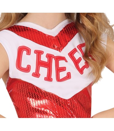 DISFRAZ CHEERLEADER LENTEJUELAS ROJO INFANTIL