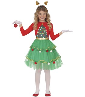 DISFRAZ DE NIÑA ARBOL DE NAVIDAD