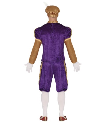 DISFRAZ DE PAJE MORADO ADULTO