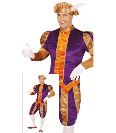DISFRAZ DE PAJE MORADO ADULTO