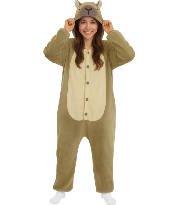DISFRAZ DE CAPIBARA PIJAMA MUJER T-L