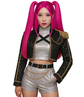 PELUCA K-POP ROSA ADULTA