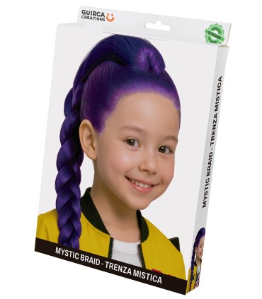 PELUCA K-POP TRENZA MORADA INFANTIL